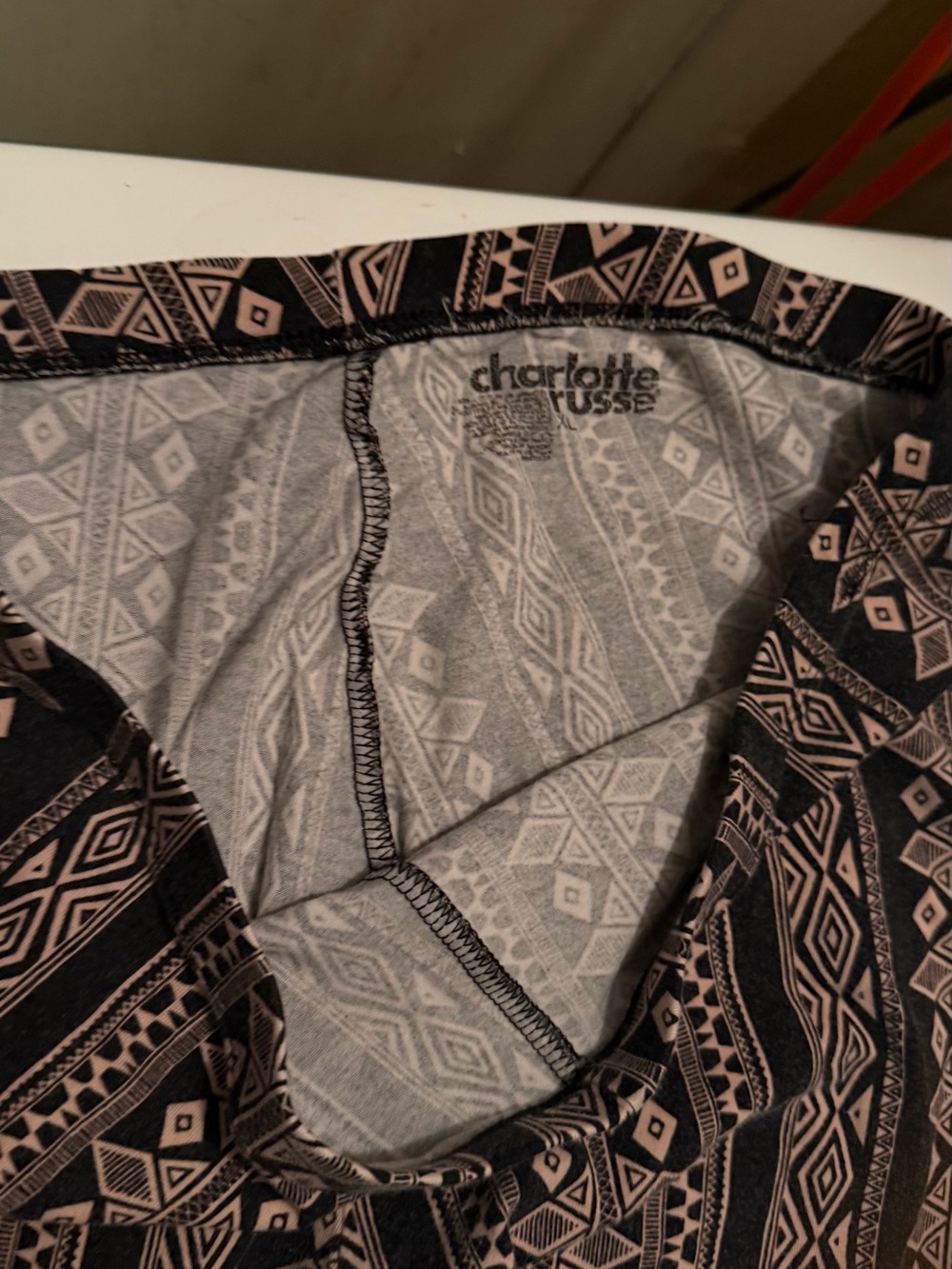 Charlotte Russe Black and Beige Aztec Print tights
